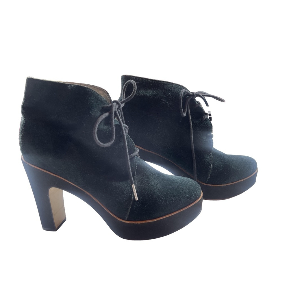Women's Michael Kors Black Suede Lace-Up Platform Ankle Boots Size 9M
